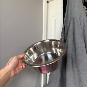 Silver dog bowl